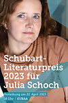 Auf dem Bild ist das Banner für die Preisverleihung des Schubart-Literaturpreis 2023 mit Julia Schoch zu sehen.